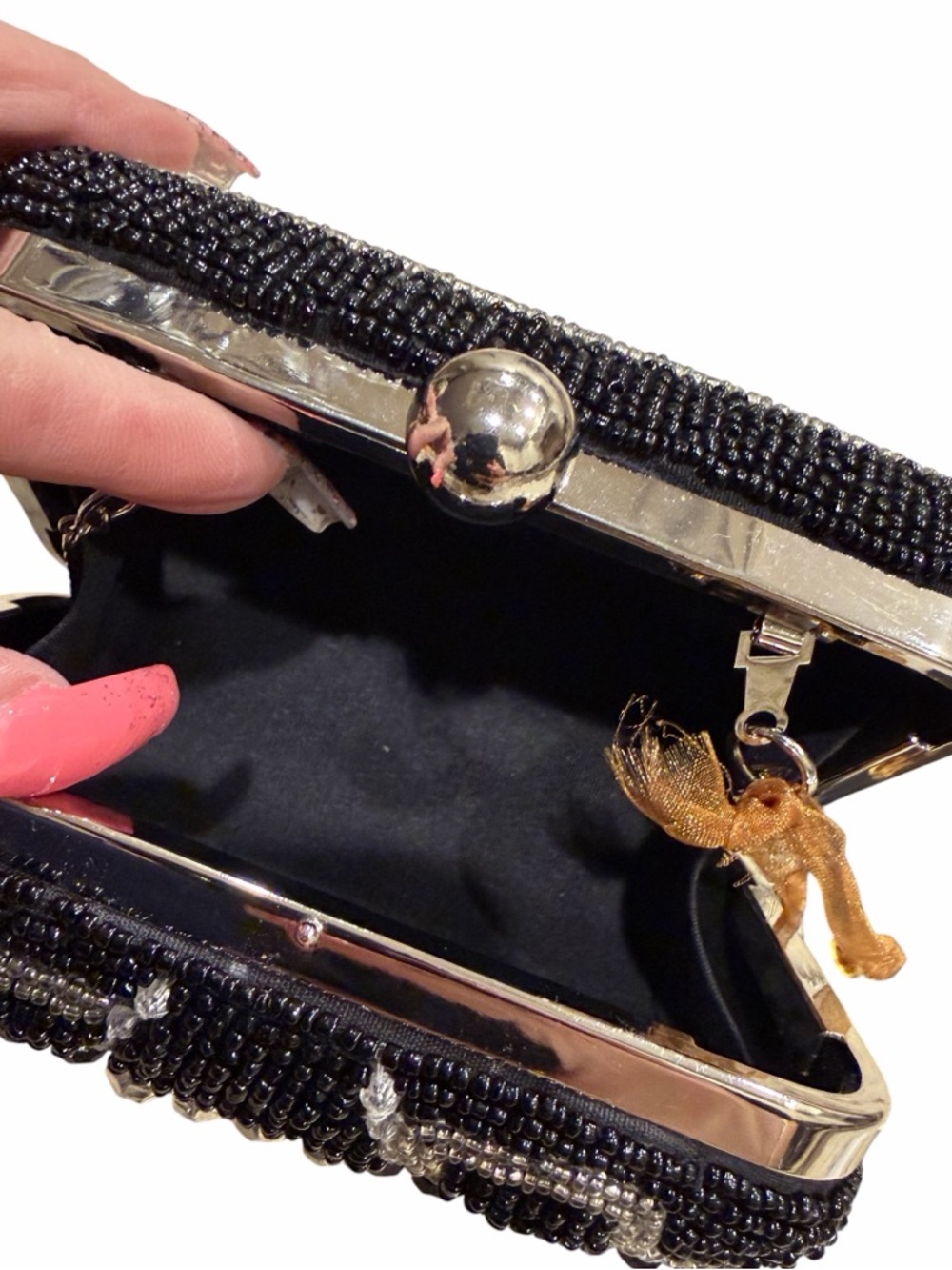 From India to You Beaded Camera Clutch/crossbody with Rhinestone Accent - Picture 5 of 6
